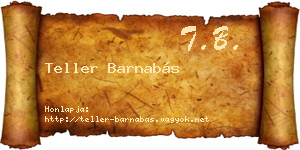 Teller Barnabás névjegykártya